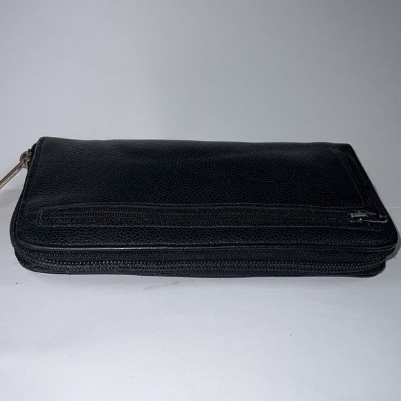 Chanel Classic Black Caviar Leather Long Clutch Zip Around Wallet - Picture 6 of 16